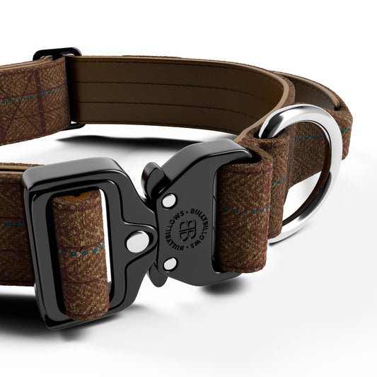 4cm Tweed Combat® Collar | With Handle & Secure Clip - Classic Tan