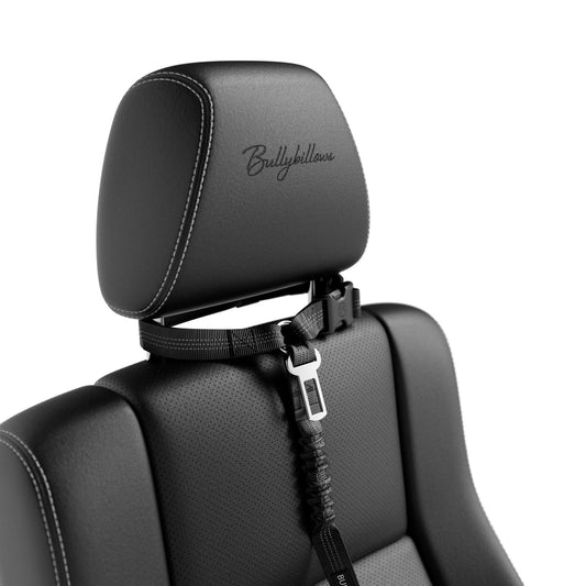 Headrest Car Seatbelt Safety Travel Accessory - Black