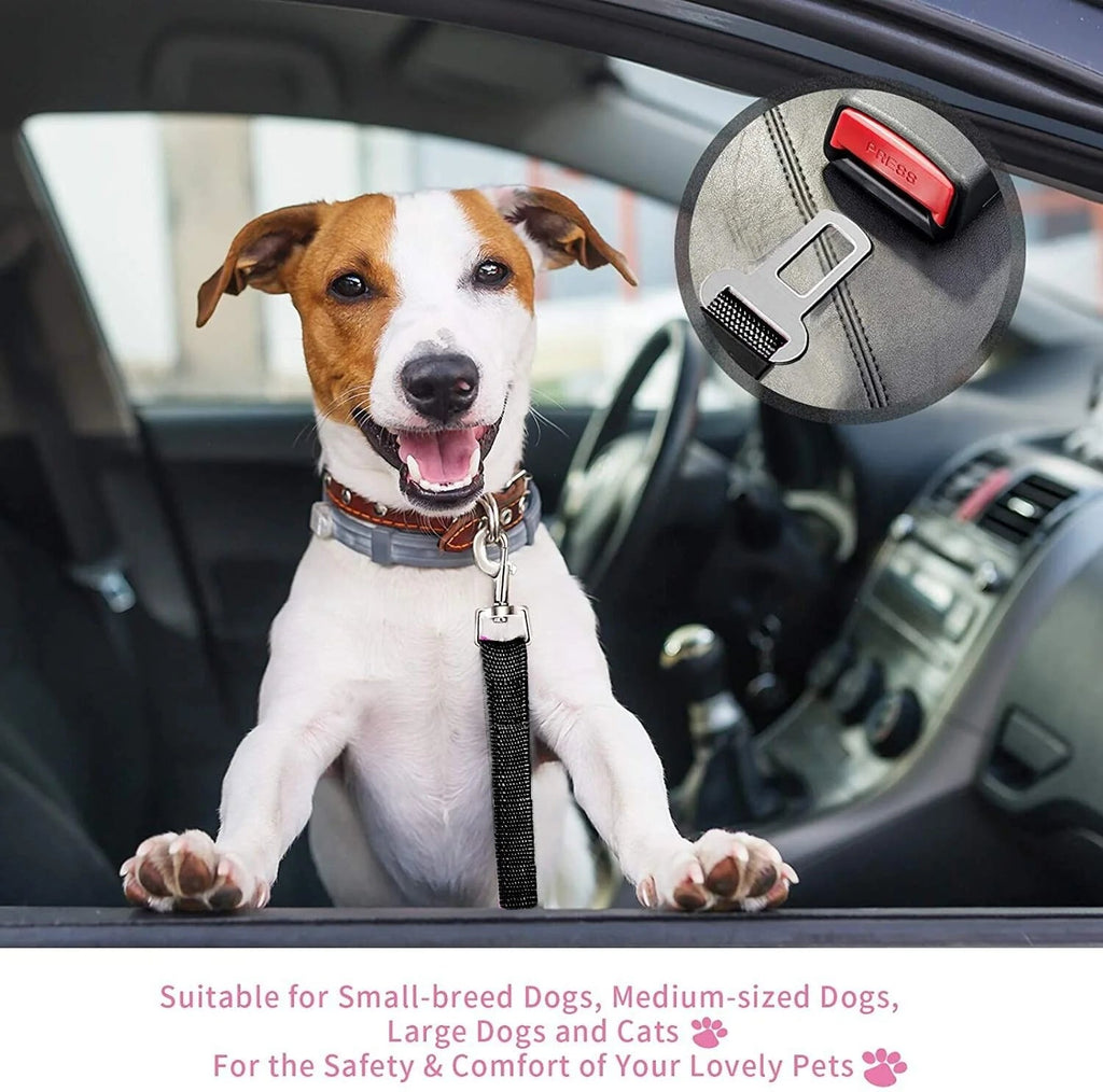 Pet Car Seat Belt 2-Pack Adjustable by Prismra