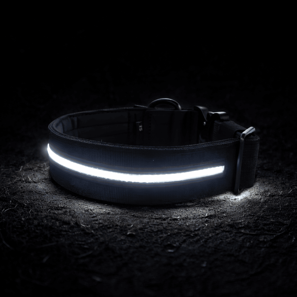 4cm Light Up LED Combat® Collar | With Handle & Secure Clip