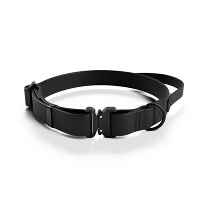 2.5cm Combat Billowthane® Collar | Waterproof | With Handle & Secure Clip - Black