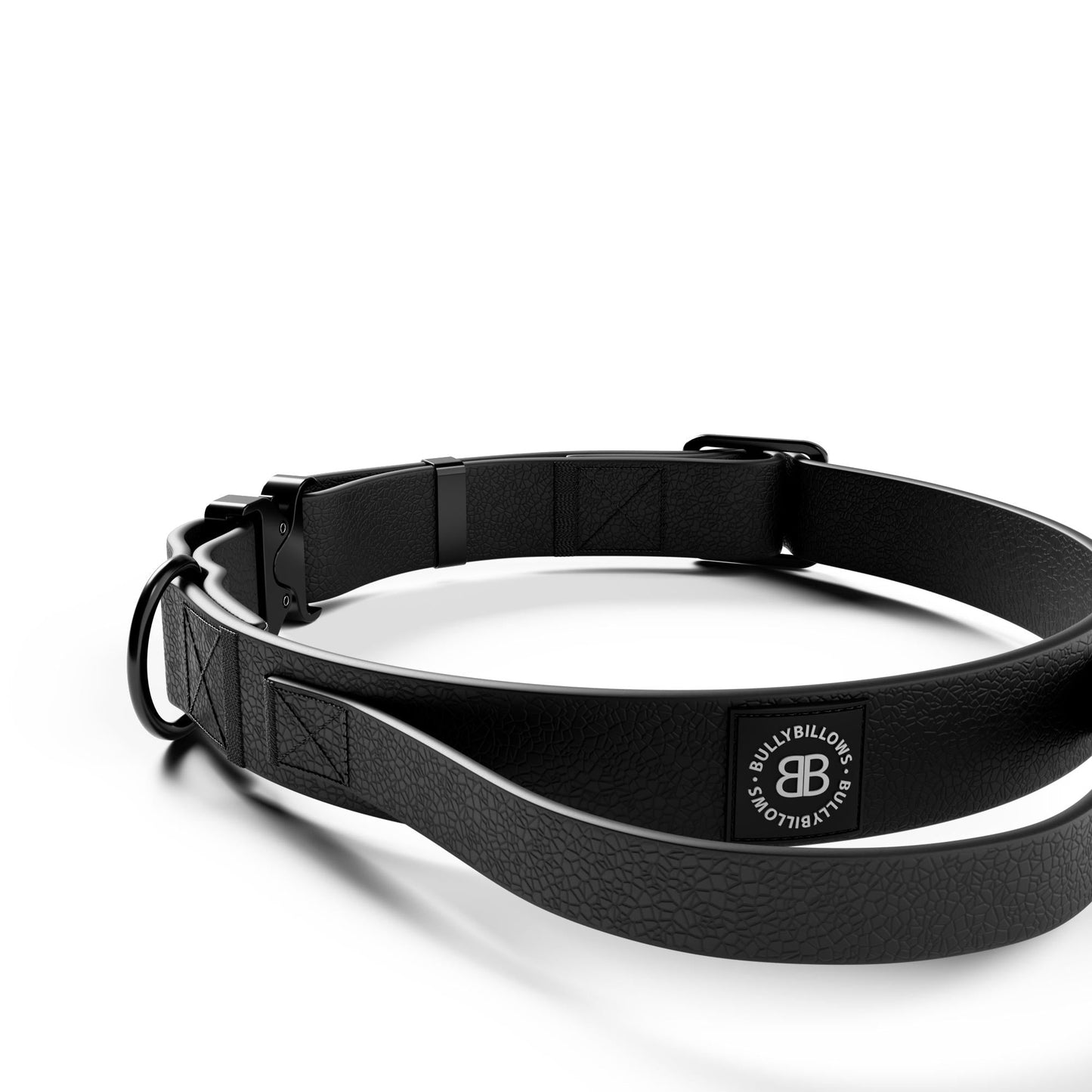 2.5cm Combat Billowthane® Collar | Waterproof | With Handle & Secure Clip - Black