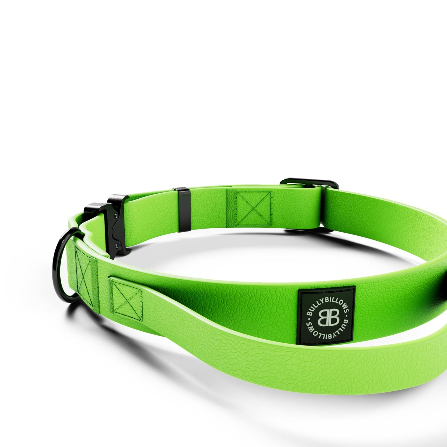 2.5cm Combat Billowthane® Collar | Waterproof | With Handle & Secure Clip - NEON Green