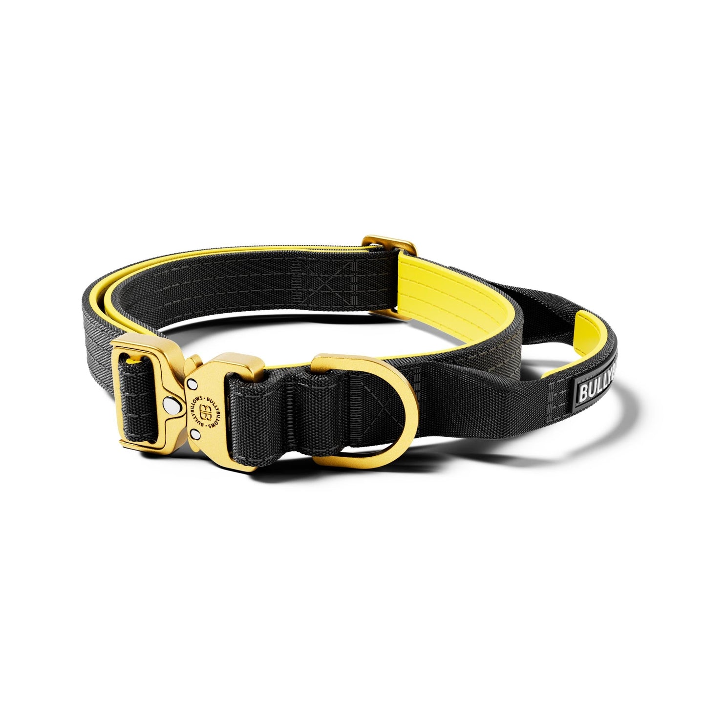2.5cm Lighter Combat® Collar | With Handle & Secure Clip - Black X Yellow