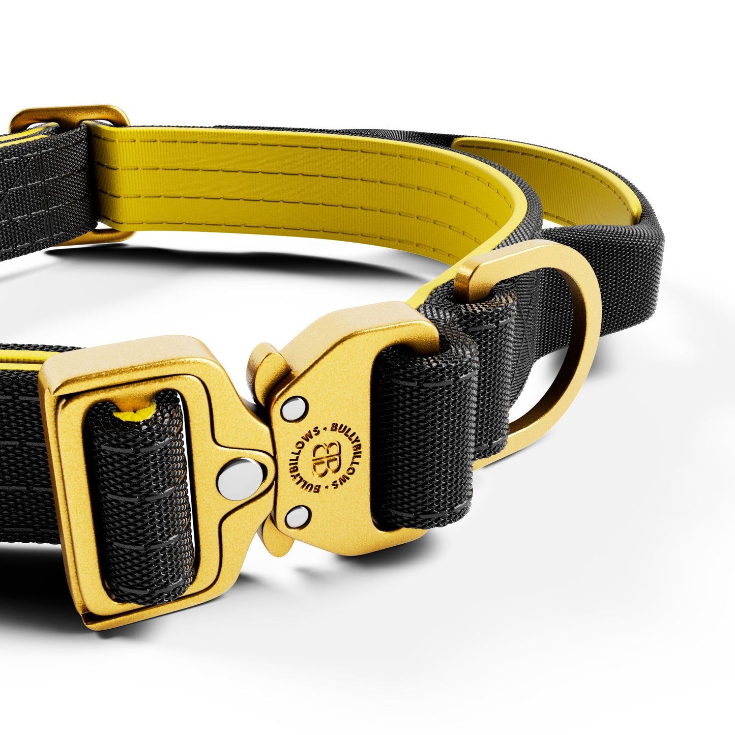 2.5cm Lighter Combat® Collar | With Handle & Secure Clip - Black X Yellow