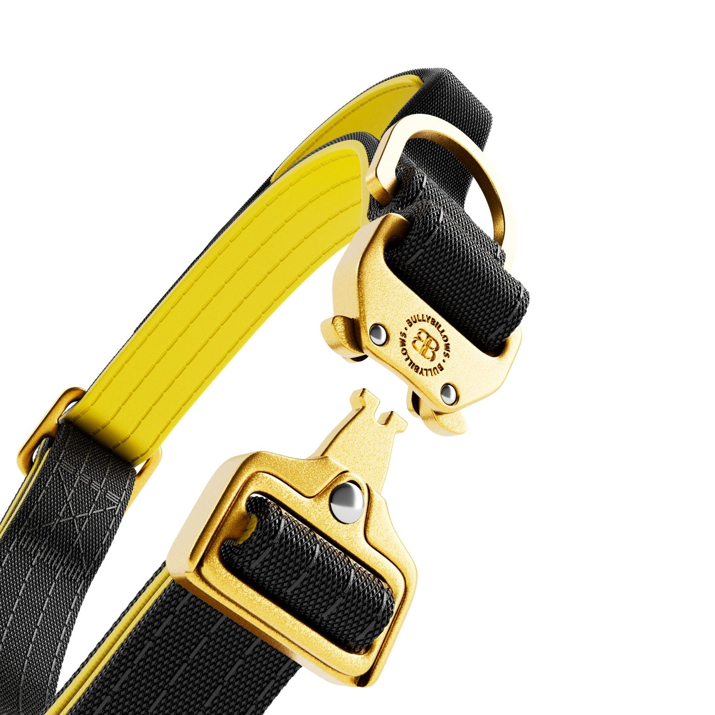2.5cm Lighter Combat® Collar | With Handle & Secure Clip - Black X Yellow