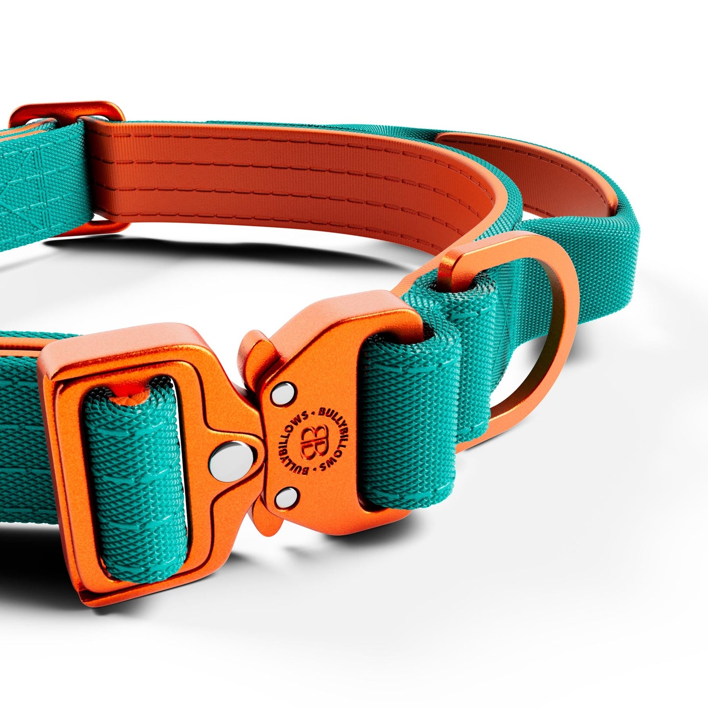 2.5cm Lighter Combat® Collar | With Handle & Secure Clip - Turquoise x Orange