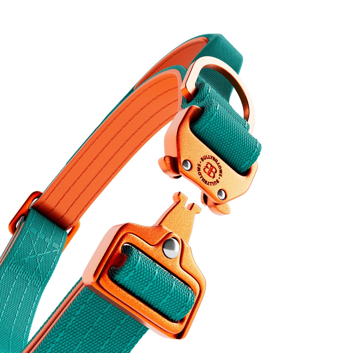 2.5cm Lighter Combat® Collar | With Handle & Secure Clip - Turquoise x Orange