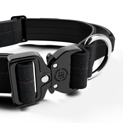 4cm Tweed Combat® Collar | With Handle & Secure Clip - Charcoal Black