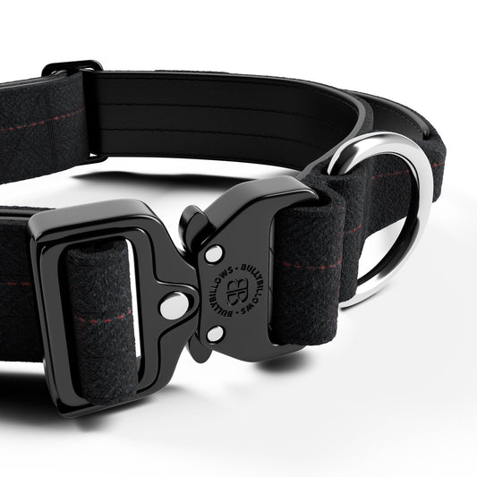 4cm Tweed Combat® Collar | With Handle & Secure Clip - Charcoal Black