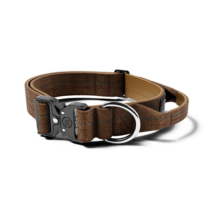 4cm Tweed & Herringbone Combat® Collar | With Handle & Secure Clip