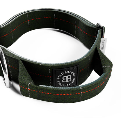 4cm Tweed Combat® Collar | With Handle & Secure Clip - Forest Green