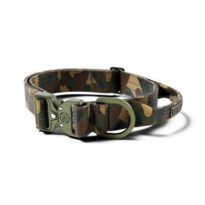 4cm Lighter Combat® Collar | With Handle & Secure Clip - Green Camouflage