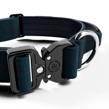 4cm Tweed Combat® Collar | With Handle & Secure Clip - Midnight Blue