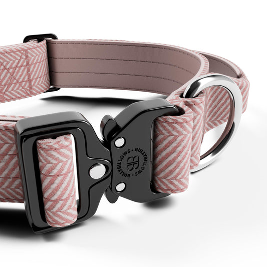 4cm Herringbone Combat® Collar | With Handle & Secure Clip - Soft Pink