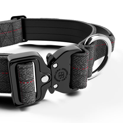 4cm Tweed Combat® Collar | With Handle & Secure Clip - Stone Grey