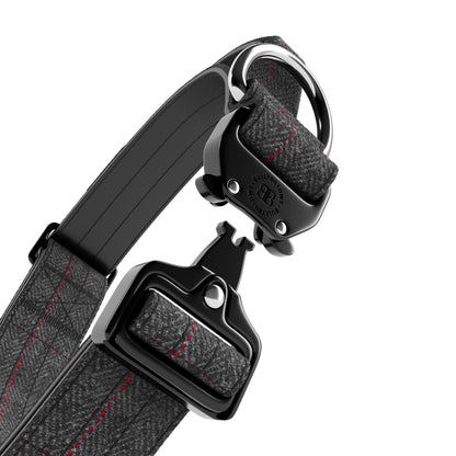 4cm Tweed Combat® Collar | With Handle & Secure Clip - Stone Grey