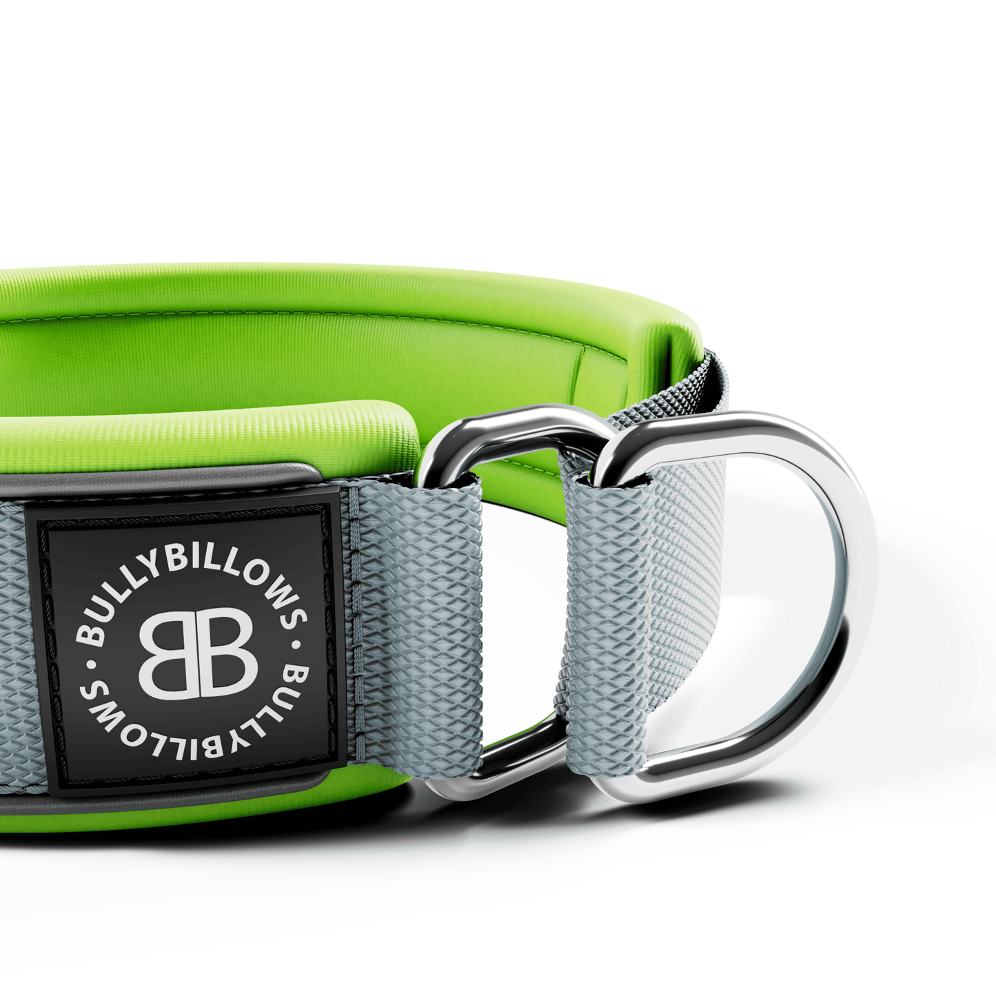4cm Slip on Collar | Foam Padded - Metal Grey x Neon