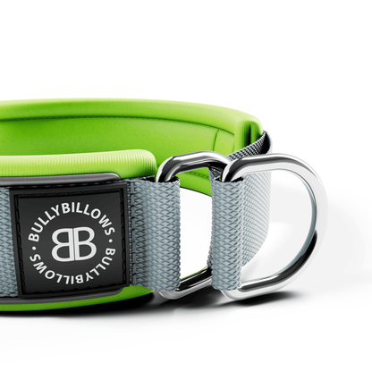 4cm Slip on Collar | Foam Padded - Metal Grey x Neon