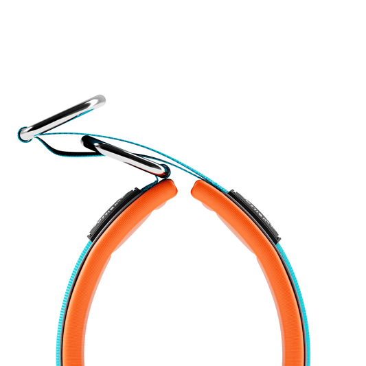 4cm Slip on Collar | Foam Padded - Light Blue x Orange