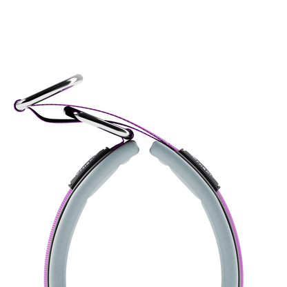 4cm Slip on Collar | Foam Padded - Purple x Metal Grey