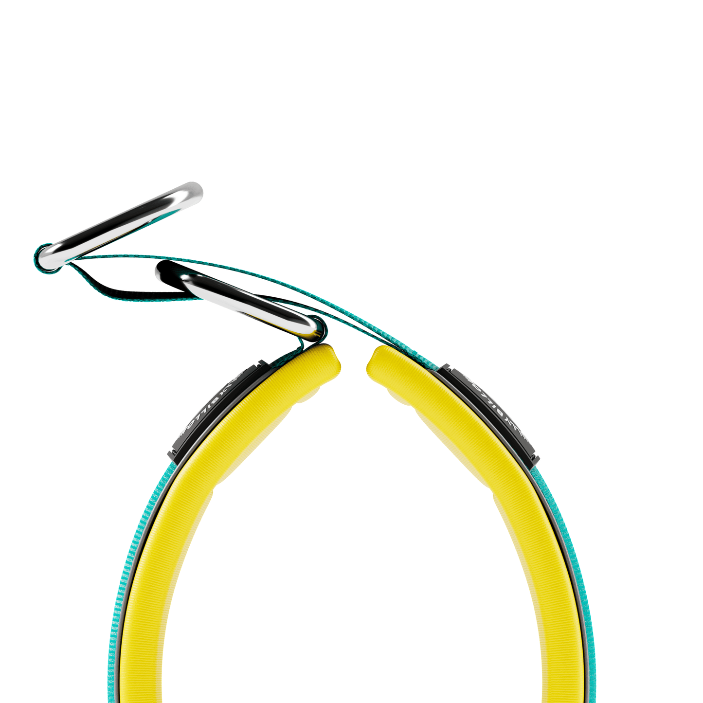 5cm Slip on Collar | Foam Padded - Turquoise x Yellow