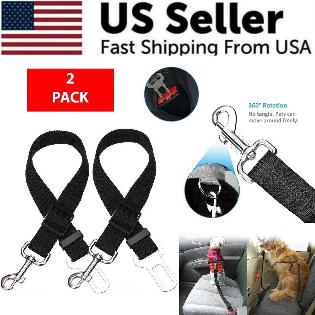 Pet Car Seat Belt 2-Pack Adjustable by Prismra