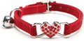 Velvet Cat Collar with Heart Charm and Bell Prismra