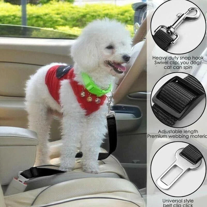 Pet Car Seat Belt 2-Pack Adjustable by Prismra