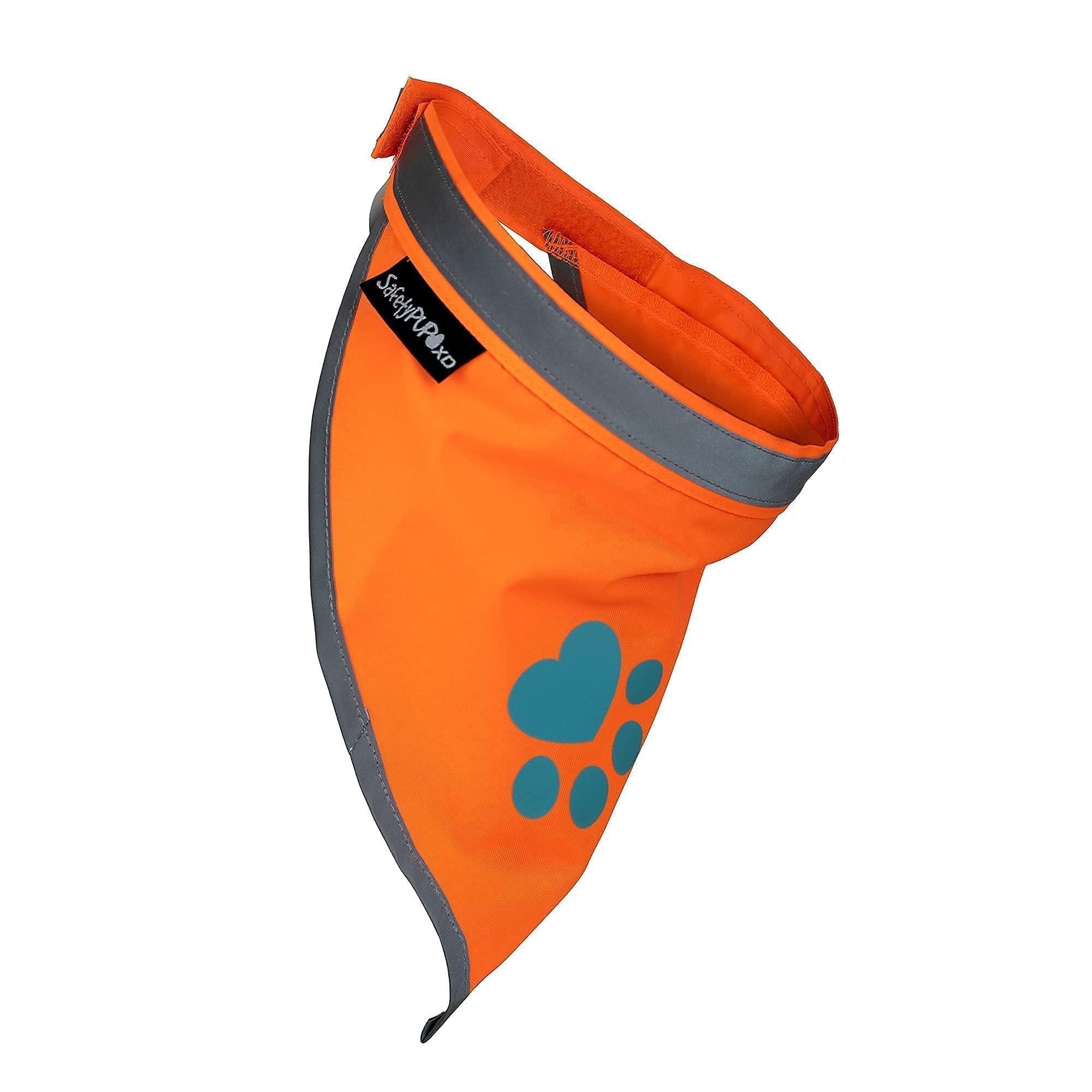 Large Hi-Vis Orange Reflective Dog Bandana Prismra