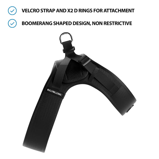 Boomerang Harness - XS-M Breeds - Black