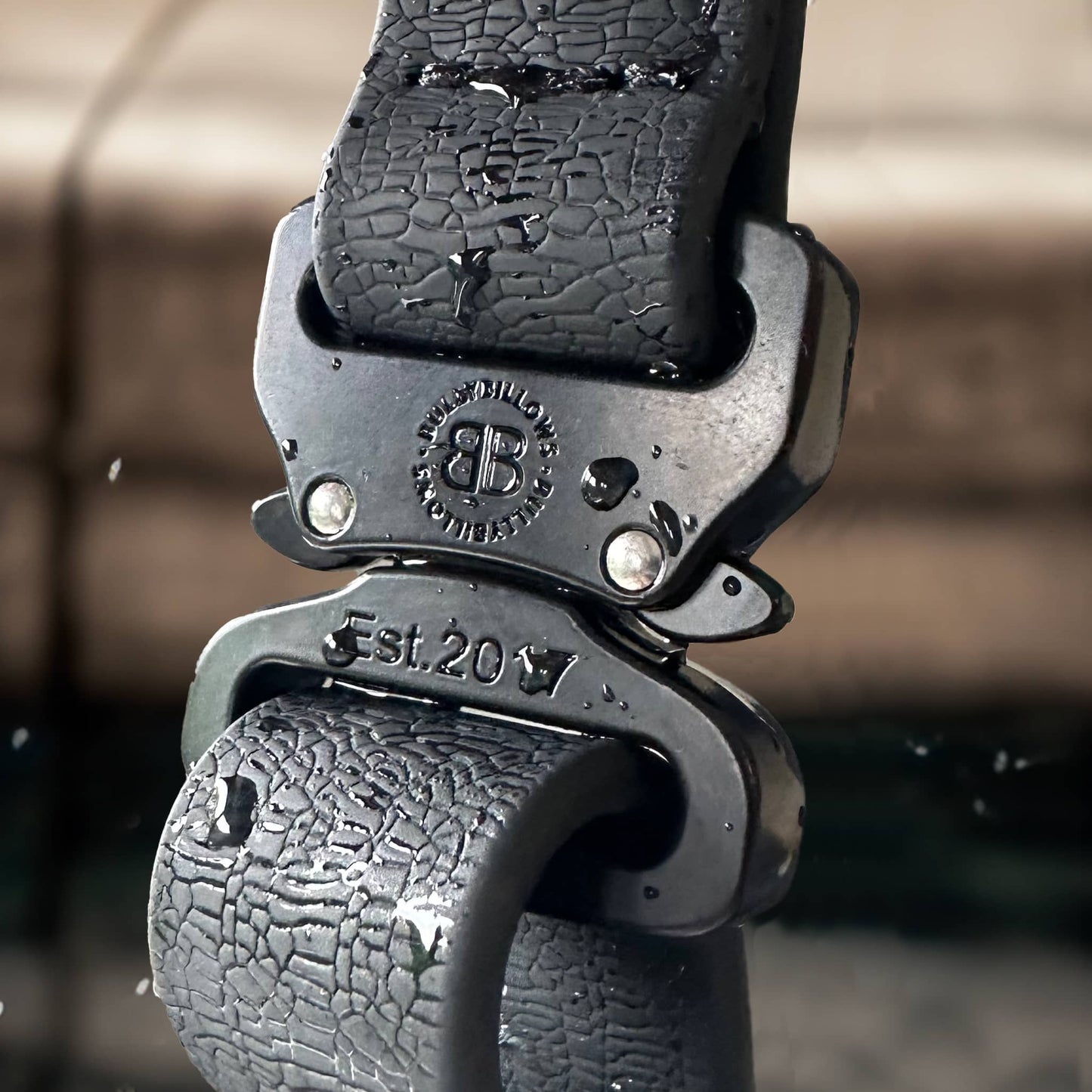 2.5cm Combat Billowthane® Collar | Waterproof | With Handle & Secure Clip - Black