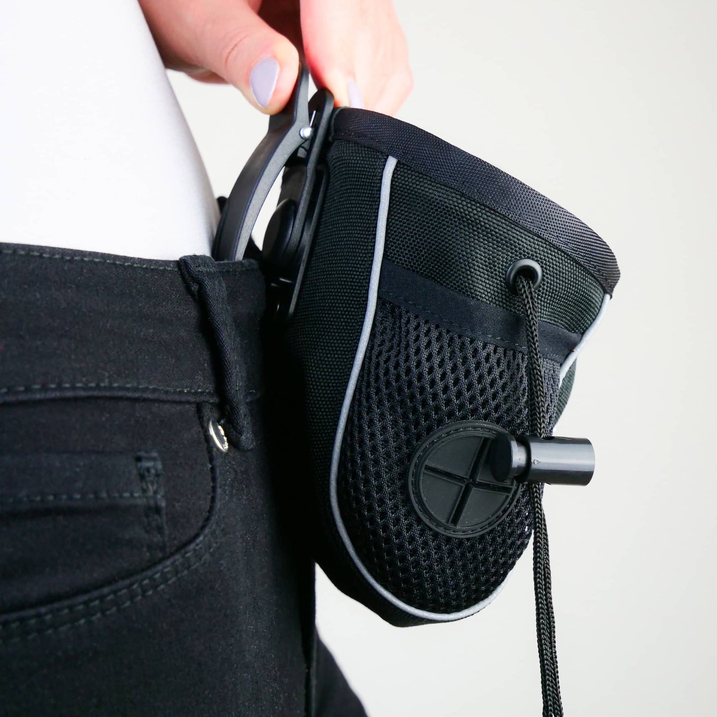 Dog Treat Pouch | Attachable with Poop Bag Holder - Black