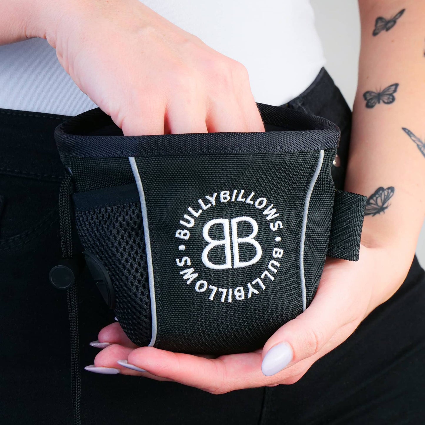 Dog Treat Pouch | Attachable with Poop Bag Holder - Black