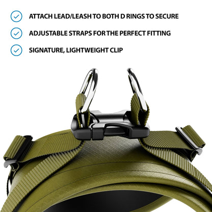 Boomerang Harness - XS-M Breeds - Olive Green