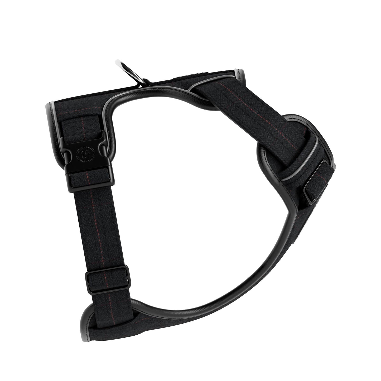 Premium Comfort Herringbone Harness | Non Restrictive - Charcoal Black