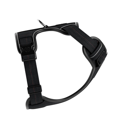 Premium Comfort Herringbone Harness | Non Restrictive - Charcoal Black