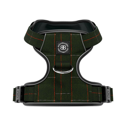 Premium Comfort Herringbone Harness | Non Restrictive - Forest Green