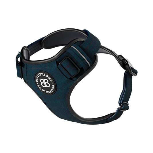 Premium Comfort Herringbone Harness | Non Restrictive - Midnight Blue