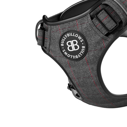 Premium Comfort Herringbone Harness | Non Restrictive - Stone Grey