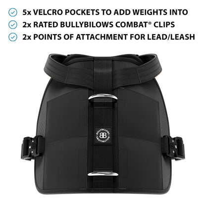 Weight & Fitness Comfort Harness | Health Enhancement - x5 Pockets - Black